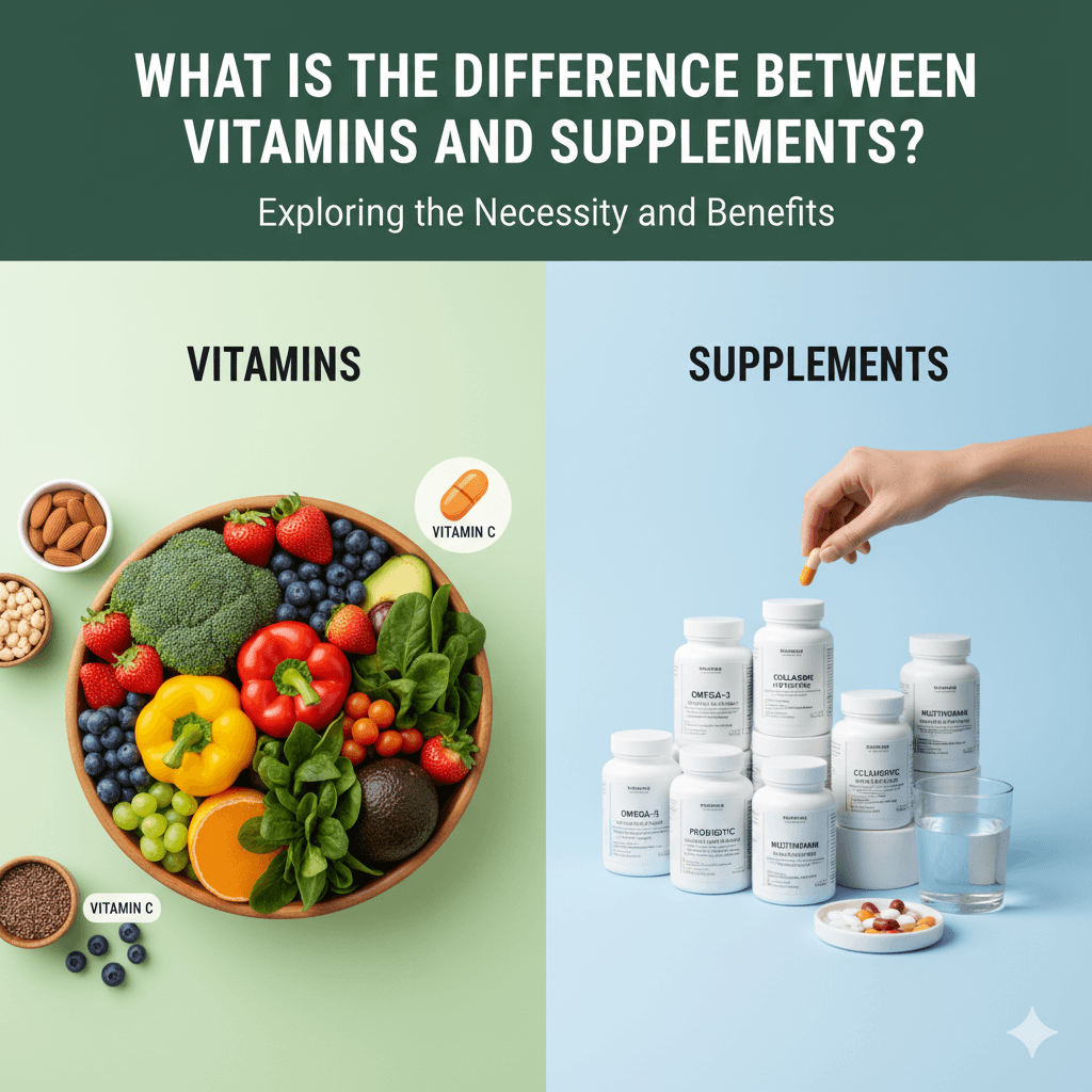 difference between vitamins and supplements