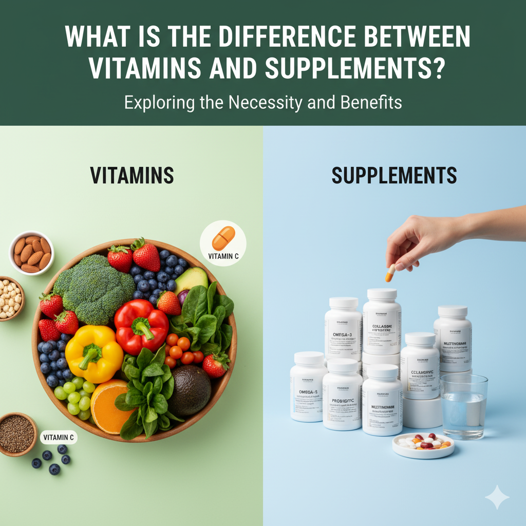 What is the difference between vitamins and supplements?